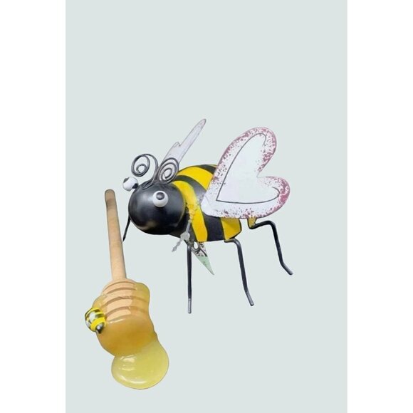 Honey Bee 2 Piece Set Tiered Tray Shelf Decor Spring Summer Farmhouse Kitsch - Picture 2 of 4